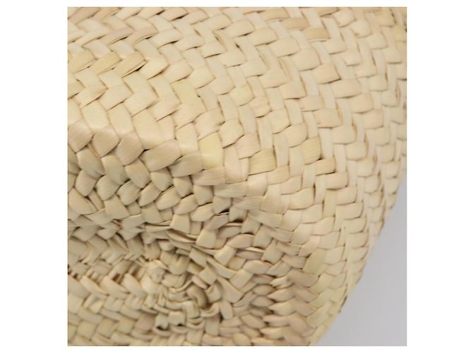 Borsa Tote PRADA in palma intrecciata Raffia Beige Auth 203649M - vista 16