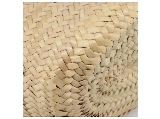 Borsa Tote PRADA in palma intrecciata Raffia Beige Auth 203649M - vista 9