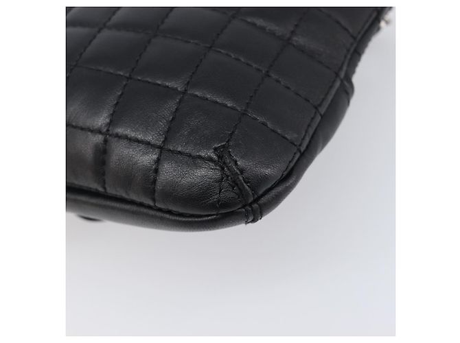 Borsa CHANEL Choco Bar linea COCO Mark Chain Bag in pelle nera e argento CC Auth 203211V Nero - vista 12