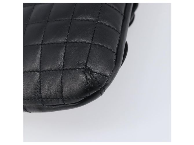Borsa CHANEL Choco Bar linea COCO Mark Chain Bag in pelle nera e argento CC Auth 203211V Nero - vista 13