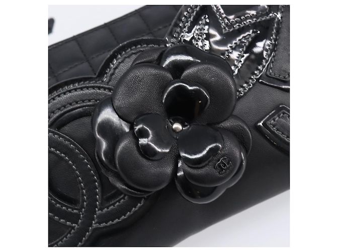 Borsa CHANEL Choco Bar linea COCO Mark Chain Bag in pelle nera e argento CC Auth 203211V Nero - vista 14