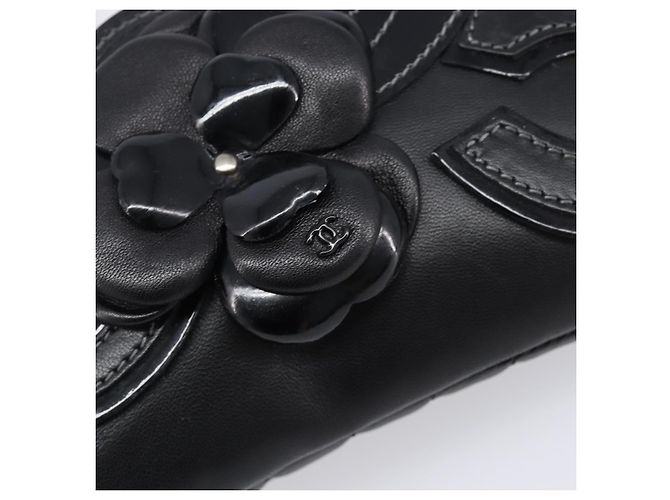 Borsa CHANEL Choco Bar linea COCO Mark Chain Bag in pelle nera e argento CC Auth 203211V Nero - vista 15