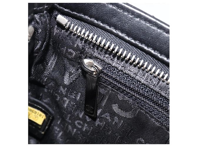 Borsa CHANEL Choco Bar linea COCO Mark Chain Bag in pelle nera e argento CC Auth 203211V Nero - vista 21