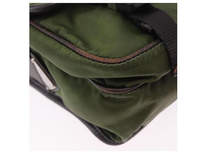 PRADA Schultertasche Nylon Khaki Silver Auth mr2884 Silber - Ansicht 20