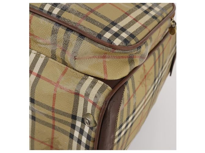 Bolsa Boston Burberrys Nova Check PVC Beige Gold Auth bs36905 Bege Dourado - vista 14