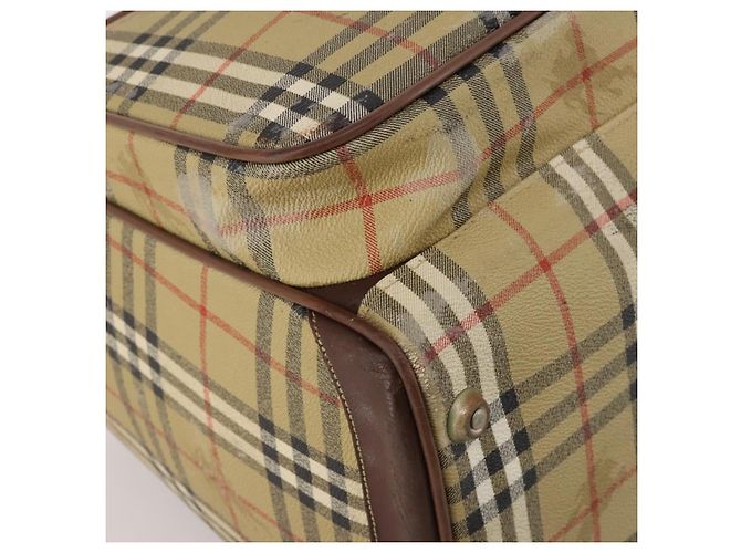 Bolsa Boston Burberrys Nova Check PVC Beige Gold Auth bs36905 Bege Dourado - vista 15