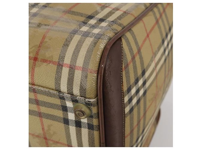 Bolsa Boston Burberrys Nova Check PVC Beige Gold Auth bs36905 Bege Dourado - vista 16