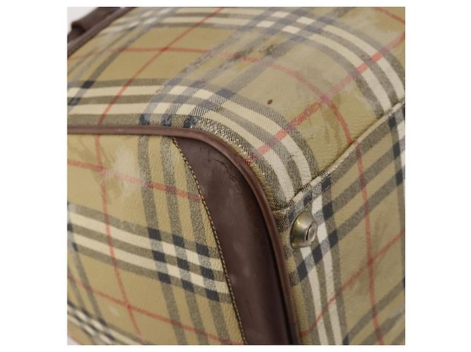 Bolsa Boston Burberrys Nova Check PVC Beige Gold Auth bs36905 Bege Dourado - vista 17