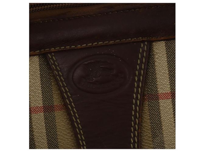 Bolsa Boston Burberrys Nova Check PVC Beige Gold Auth bs36905 Bege Dourado - vista 18