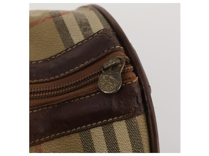 Bolsa Boston Burberrys Nova Check PVC Beige Gold Auth bs36905 Bege Dourado - vista 19