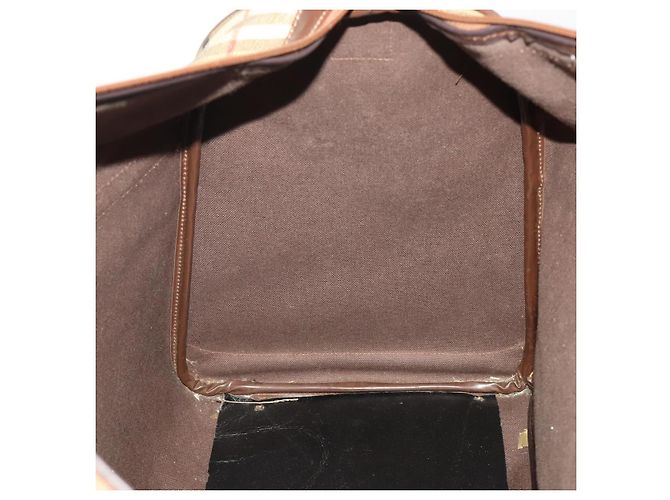 Bolsa Boston Burberrys Nova Check PVC Beige Gold Auth bs36905 Bege Dourado - vista 20