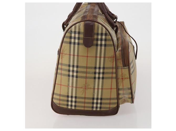 Bolsa Boston Burberrys Nova Check PVC Beige Gold Auth bs36905 Bege Dourado - vista 4