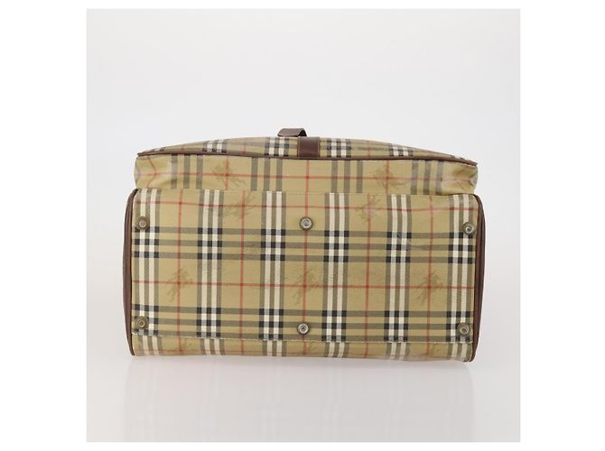 Bolsa Boston Burberrys Nova Check PVC Beige Gold Auth bs36905 Bege Dourado - vista 5
