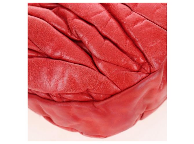 Borsa a mano Miu Miu in pelle 2way rossa tono oro Auth 167603V Rosso - vista 17