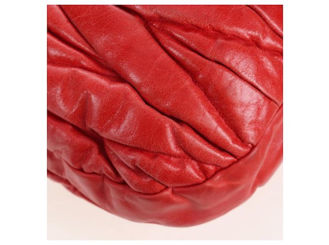 Borsa a mano Miu Miu in pelle 2way rossa tono oro Auth 167603V Rosso - vista 19