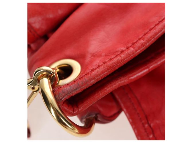 Borsa a mano Miu Miu in pelle 2way rossa tono oro Auth 167603V Rosso - vista 26