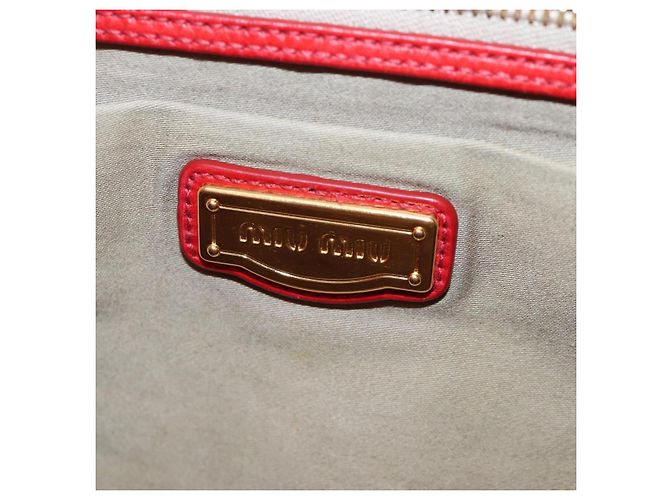 Borsa a mano Miu Miu in pelle 2way rossa tono oro Auth 167603V Rosso - vista 29
