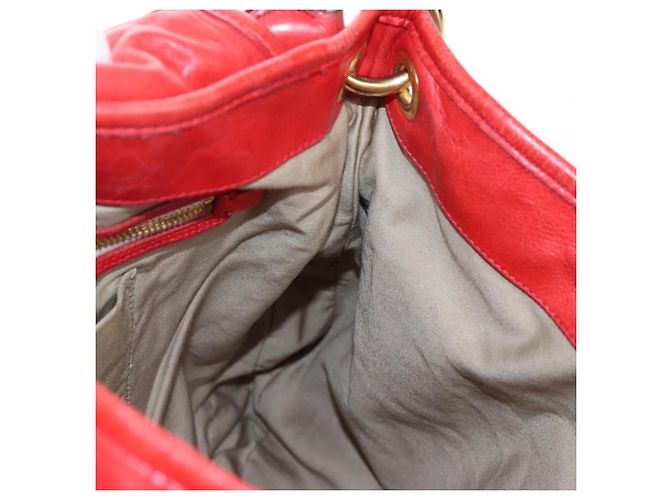 Borsa a mano Miu Miu in pelle 2way rossa tono oro Auth 167603V Rosso - vista 31