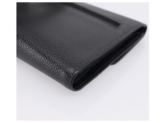 Portafoglio CHANEL Matelasse Caviar Skin Black Gold CC Auth 204790V Nero D'oro - vista 10