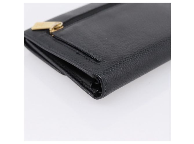 Portafoglio CHANEL Matelasse Caviar Skin Black Gold CC Auth 204790V Nero D'oro - vista 11