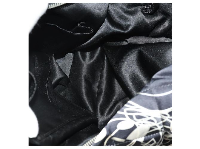 CHANEL Chain Tote Bag Nylon Schwarz Silber CC Auth 203235A - Ansicht 17