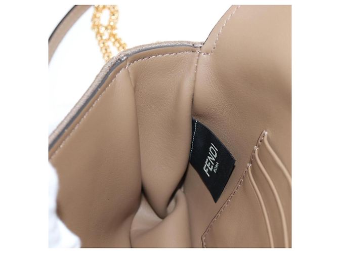 Borsa a spalla FENDI Baguette Shearing 2way Beige Gold Auth 203787SAM D'oro - vista 27