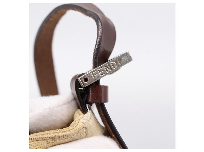 FENDI Zucca Canvas Mamma Baguette Tote Bag Beige Silver Auth BA15795A Silber - Ansicht 18