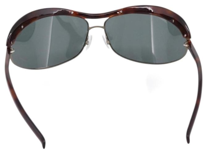 Gafas de sol BOTTEGA VENETA Plástico Marrón Plata Auth BA15579V Castaño - vista 3