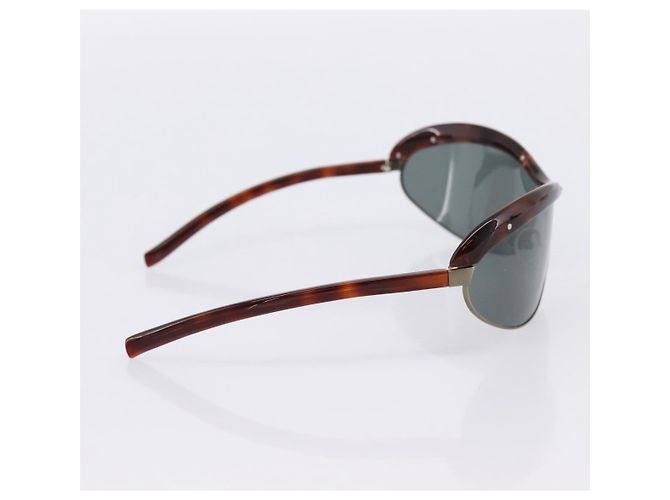 Gafas de sol BOTTEGA VENETA Plástico Marrón Plata Auth BA15579V Castaño - vista 4