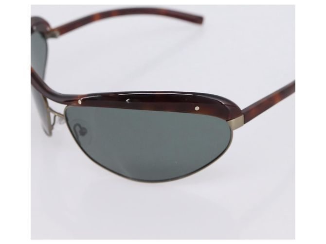 Gafas de sol BOTTEGA VENETA Plástico Marrón Plata Auth BA15579V Castaño - vista 7