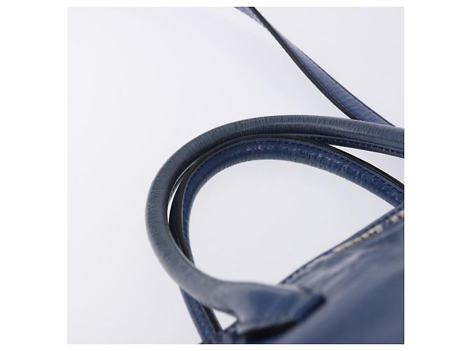 Borsa a mano Miu Miu Vitellolux 2way Blue Silver Auth 204308A Argento - vista 17