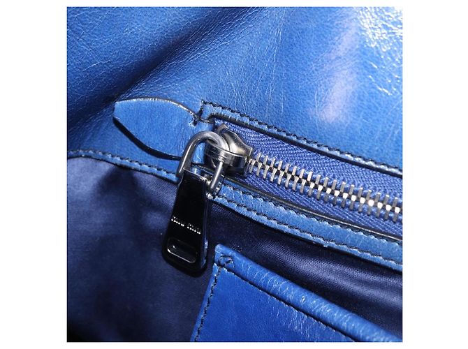 Borsa a mano Miu Miu Vitellolux 2way Blue Silver Auth 204308A Argento - vista 33