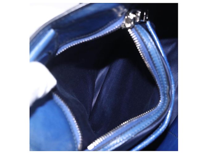 Borsa a mano Miu Miu Vitellolux 2way Blue Silver Auth 204308A Argento - vista 34