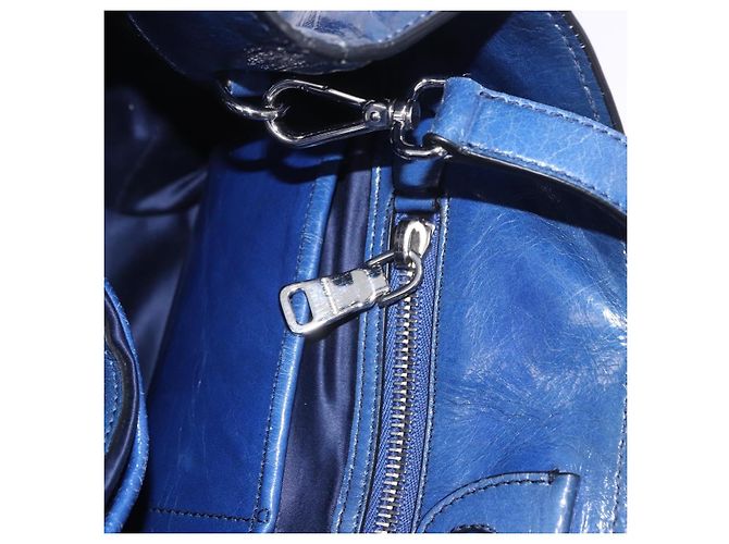 Borsa a mano Miu Miu Vitellolux 2way Blue Silver Auth 204308A Argento - vista 35