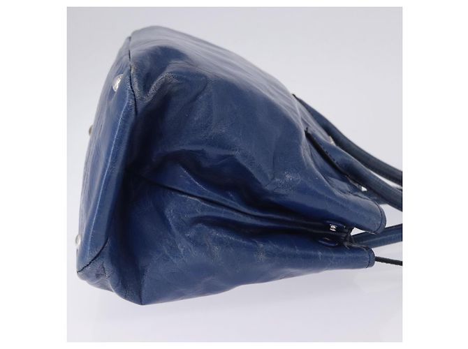 Borsa a mano Miu Miu Vitellolux 2way Blue Silver Auth 204308A Argento - vista 5