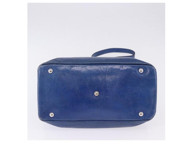 Borsa a mano Miu Miu Vitellolux 2way Blue Silver Auth 204308A Argento - vista 8