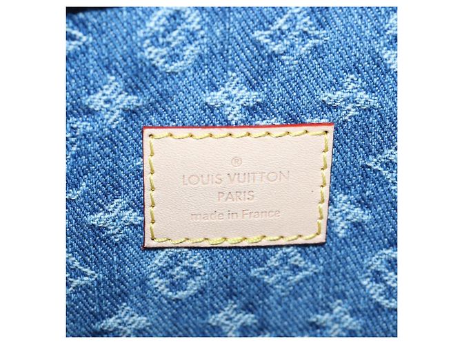 Borsa LOUIS VUITTON Monogram Denim Keepall Bandouliere 45 M24315 LV Auth yk9898SM Blu - vista 10
