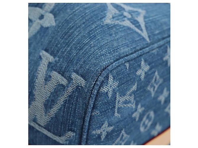 Borsa LOUIS VUITTON Monogram Denim Keepall Bandouliere 45 M24315 LV Auth yk9898SM Blu - vista 21