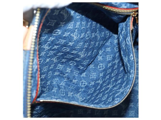 Borsa LOUIS VUITTON Monogram Denim Keepall Bandouliere 45 M24315 LV Auth yk9898SM Blu - vista 34