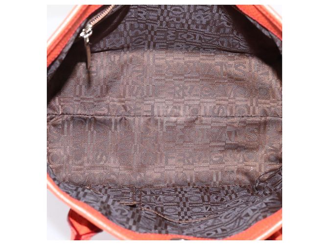 Borsa Salvatore Ferragamo in pelle arancione e argento Auth BA15525A - vista 16