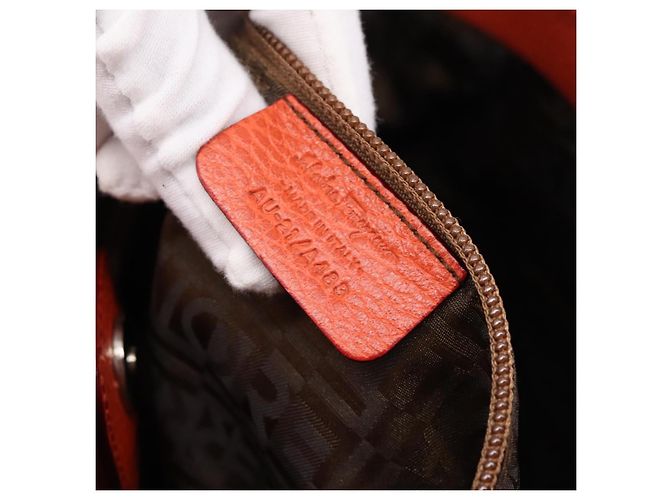 Borsa Salvatore Ferragamo in pelle arancione e argento Auth BA15525A - vista 21