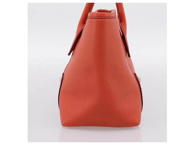 Borsa Salvatore Ferragamo in pelle arancione e argento Auth BA15525A - vista 4