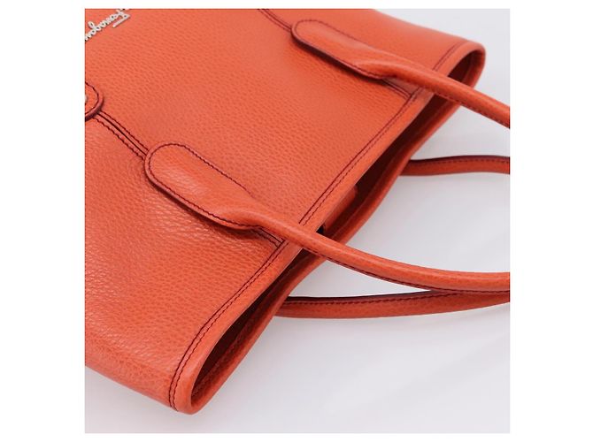 Borsa Salvatore Ferragamo in pelle arancione e argento Auth BA15525A - vista 6