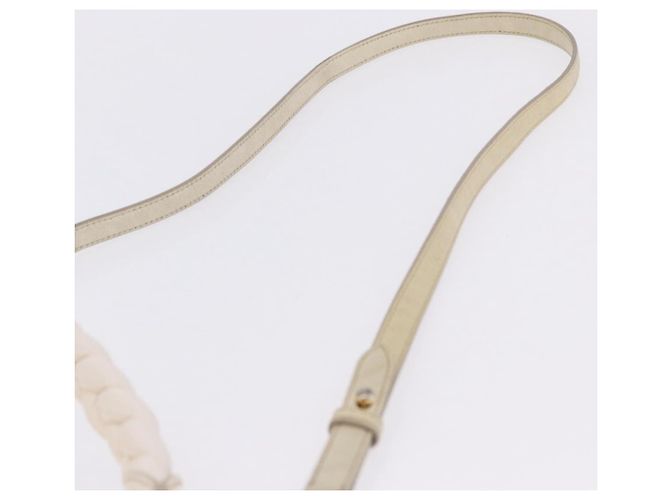 Borsa Miu Miu Matelassé in vernice 2way White Gold Tone Auth BA15492A Bianco - vista 15