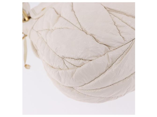 Borsa Miu Miu Matelassé in vernice 2way White Gold Tone Auth BA15492A Bianco - vista 21