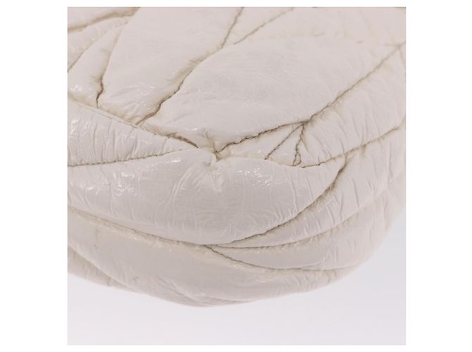 Borsa Miu Miu Matelassé in vernice 2way White Gold Tone Auth BA15492A Bianco - vista 22