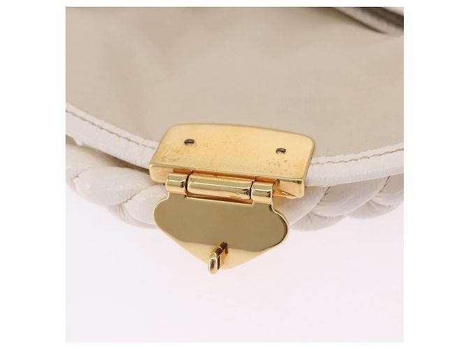 Borsa Miu Miu Matelassé in vernice 2way White Gold Tone Auth BA15492A Bianco - vista 27