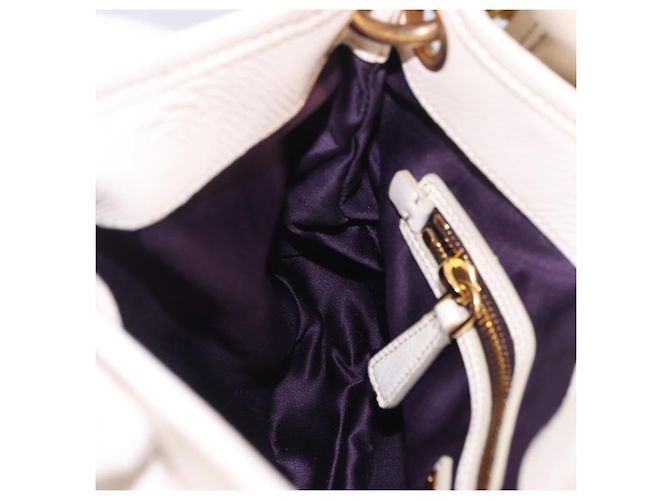 Borsa Miu Miu Matelassé in vernice 2way White Gold Tone Auth BA15492A Bianco - vista 31