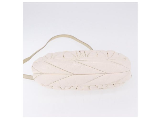 Borsa Miu Miu Matelassé in vernice 2way White Gold Tone Auth BA15492A Bianco - vista 5