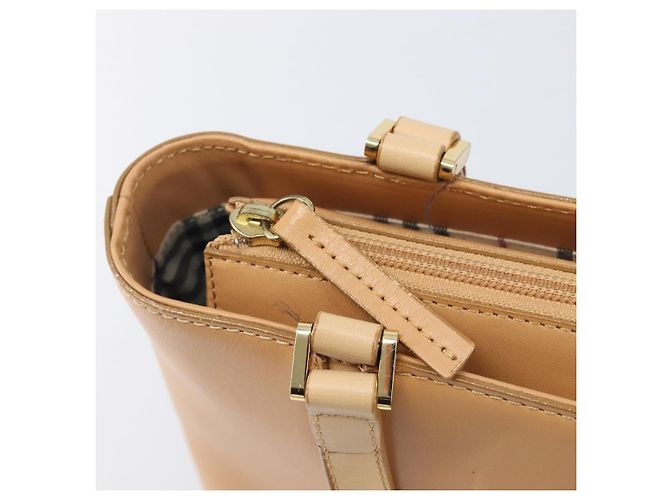 Borsa a mano BURBERRY in pelle Beige Gold Auth 203613A D'oro - vista 19